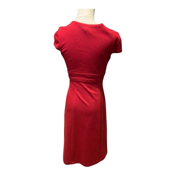 BCBGMaxAzria Dark Red Empire Waist Ponte Knit Sheath Dress Size 2 - Picture 4 of 7